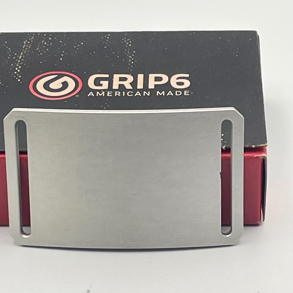 GRIP6 Classic Series Belt Buckle Brushed Silver Aluminum Made in USA 1.5 Inch